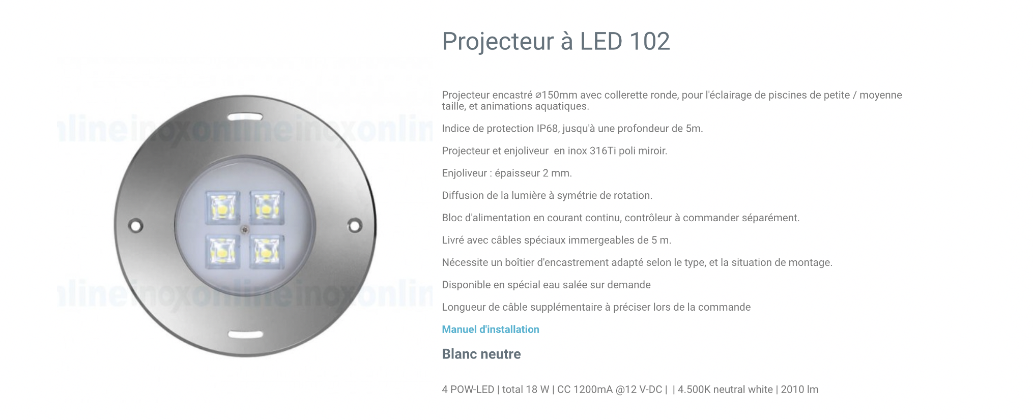 projecteur led piscine